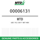 00006131 Mtd Oem Hex Nut Cub Cadet 00006131 Mtd Oem Hex Nut Cub Cadet