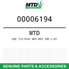00006194 Mtd Oem Hex Lock Nut Cub Cadet 00006194 Mtd Oem Hex Lock Nut Cub Cadet