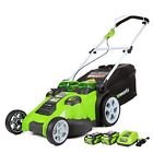 10003 Greenworks Lawn Mower Twin Force Cordless Batteries Included Ah