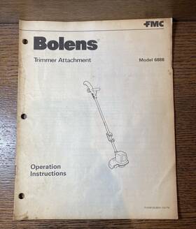 6888 Bolens Vintage Trimmer Attachment Model Operations Instructions Lawn Care