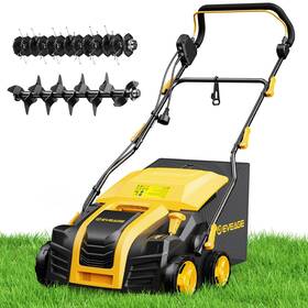 Eds16s-a Cmainze Eveage 16-inch 15 Amp Electric Corded Dethatcher And Scarifier 5-position Dept