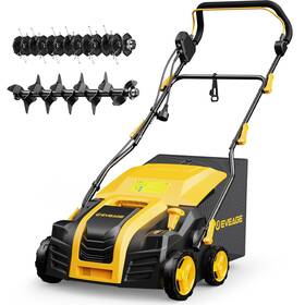 Eveage 792522229358 16-inch 15-amp Electric Dethatcher And Scarifier 5-position Depth Adju