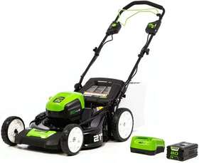 2515902az Greenworks 21 Inch Cordless Walk Behind Lawn Mower With 4.0ah Battery And
