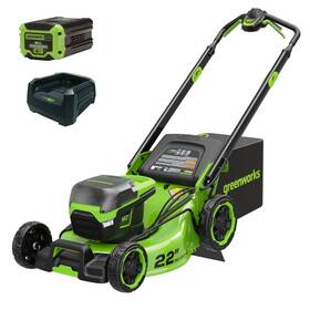 Lmc40005 Greenworks 60v 22 Inch Self-propelled Lawn Mower 4-in-1 With 8ah Battery 6a Charger