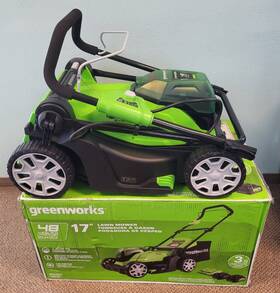 Mo48b01 Greenworks 2 X 24v 48v 17 Inch Cordless Lawn Mower 4.0ah Usb Batteries
