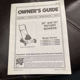 370-389 Mtd Vintage 20 Inch And 22 Rotary Push Mowers Owners Guide