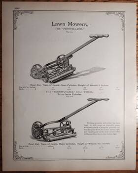 Ad-31 Pennsylvania Ad-30 4 1893 Reel Lawn Mowers Print Ads Catalog Pages Original