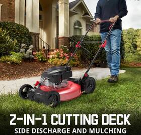 V8721c1 Powersmart 21 Inches 144cc 2-in-1 Walk-behind Side Discharge Push Lawn Mower Steel Deck