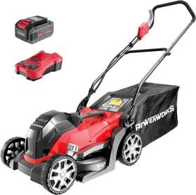 Lmf334 Powerworks Xb 40v 14 Inch Brushless Push Mower 4ah Battery And Charger Included