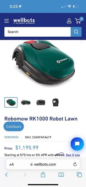Rk1000 Robomow Robotic Lawn Mower