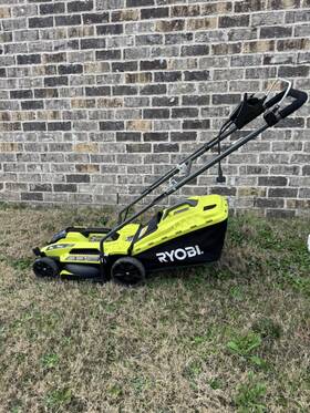 Ryobi 046396022998 Push Lawn Mower 13in Corded With Bag Attachment