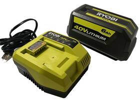 0p408vnm Ryobi 40v 6ah Lithium Battery And Charger - Tested Working