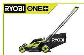 108626001 Ryobi Used 18v 13 Inch Cordless Lawn Mower With Bag Charger 1 Battery Extra Blade