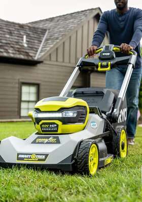 Ry401150 Ryobi Walk Behind Dual-blade Self-propelled Mower With 6.0 Ah Batteries Green