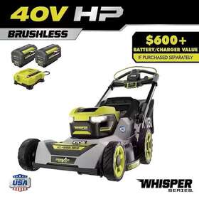Ry401210 Ryobi 40v Hp 21in Walk Behind Self-propelled All Wheel Drive Mower