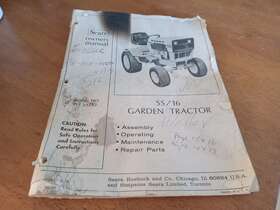 917.25752 Sears Ss/16 Garden Tractor Manual Used