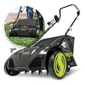 Aj805e-rm Sun Joe Electric Lawn Dethatcher With Collection Bag 15 Inch 13 Amp Scarifier