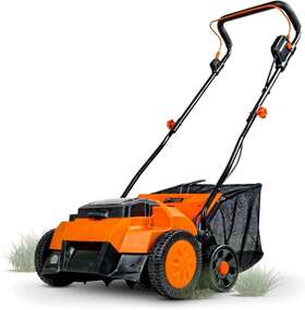 Gut075 Superhandy 2 In 1 Walk Behind Scarifier Lawn Dethatcher Raker Cordless - Orange