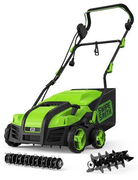 Si-th002 Swipesmith Electric Dethatcher Scarifier 16 Inch 15 Amp Lawn - Scratch And Dent