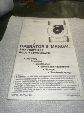 2004walk Toro Behind Lawn Mower Owners Manual