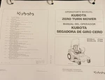 Kubota Z724X Z726X Mower Owners Operators Manual Paper Free Binder. Fixed Price $25.99.