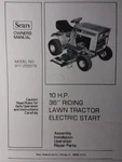 Sears Craftsman Lt 10 36 Lawn Tractor Mower 917.255279 Owner & Parts Manual Hp. Fixed Price $80.96.
