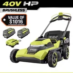 40V Hp Brushless 21 In. Cordless Battery Walk Behind Self-propelled Lawn Mower. Fixed Price $899.99.