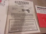 Oem Snapper Owners And Parts Manual 61910 Cu. Ft. Utility Dump Cart. Fixed Price $14.99.