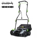 14" 15.5 Amp 2-IN-1 Electric Lawn Dethatcher And Scarifier With 14.5-GAL Bag. Fixed Price $118.71.