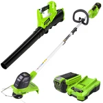 Greenworks 40V Cordless Yard Tool Combo Kit 2.0AH 12'' Trimmer 390CFM - New. Fixed Price $194.95.