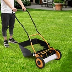 16" 2-IN-1 Hand Push Lawn Mower Self Propelled Grass Collection Box. Fixed Price $98.03.