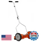 American Lawn Co. 1204-14 14-INCH 4-BLADE Push Reel Mower, Red. Fixed Price $137.18.