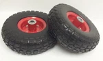 (2) 10" Flat Free Solid Tire Wheel 4.1/3.5-4 For Lawn Farm Cart Dolly Handtruck. Fixed Price $30.37.