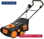 Wen 15-INCH 13-AMP 2-IN-1 Electric Dethatcher And Scarifier With 12-GALLON Colle. Fixed Price $225.20.