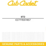 Mtd 777D37457 Label Mower Xop 125C Craftsman Inch 20 M090. Fixed Price $21.95.