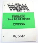 Kubota CW1336 Commercial Walk Behind Mower Service Shop Repair Manual. Fixed Price $80.89.
