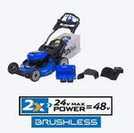Kobalt 48-VOLT, 20-IN Cordless Self-propelled Lawn Mower With (2) 24-VOLT, 5 Ah. Fixed Price $300.00.