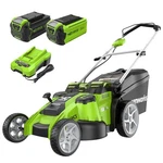 Greenworks 40V 20" Twin Blade Mower, 4.0AH + 2.0AH Battery. Fixed Price $651.56.