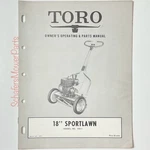 Toro Whirlwind 18 Sport Lawn Model 10011 Mower Owner & Parts Manual. Fixed Price $20.00.