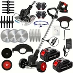 Cordless Electric Lawn Mower & Weeder Kit Dual Battery, 3 Blades, Garden Tool. Fixed Price $54.95.