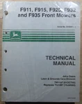 John Deere F911 F915 F925 F932 F935 Mower Technical Service Shop Repair Manual. Fixed Price $139.99.
