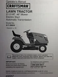 Sears Craftsman YT3000 Hydro 21.0 H.p 46" Lawn Tractor Owners Manual 917.28924. Fixed Price $62.04.