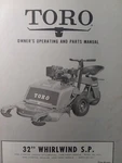 Toro 32" Whirlwind S.p Sulky Rider Lawn Mower 26121 26131 Owner & Parts Manual. Fixed Price $37.39.