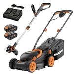 WG934 Worx 40V 14" Lawn Mower & 20V 3.0 12" String Trimmer Combo Kit. Fixed Price $329.99.