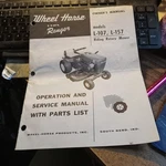 Wheel Horse Ranger Owners Manual Parts List L-107 L-157 1966. Fixed Price $6.50.