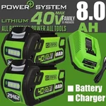 8.0AH For Greenworks 40V G-max Battery Lithium 29472 29462 29252 20202 / Charger. Fixed Price $149.99.