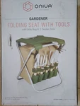 Oniva Gardener Folding Seat With 5 Tools & Utility Bag - New. Fixed Price $59.99.