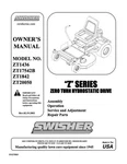 Owners Manual Swisher Z-series Riding Mower- ZT1436, ZT1842, ZT17542B ZT20050. Fixed Price $21.95.