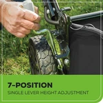 Greenworks LMF413 40V 21" Brushless Walk Behind Push Lawn Mower With 5AH Battery. Fixed Price $258.00.