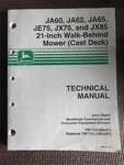 John Deere JA60,JA62,JA65,JE75,JX75,JX85 21INCH Walk Behind Mower Manual TM1723. Fixed Price $59.99.
